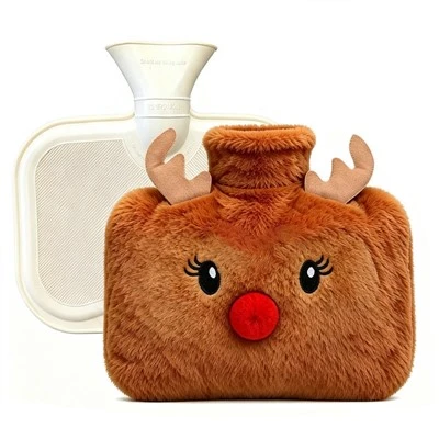Túi đựng chai nước nóng bằng cao su Faux Fur Deer Plush Cover